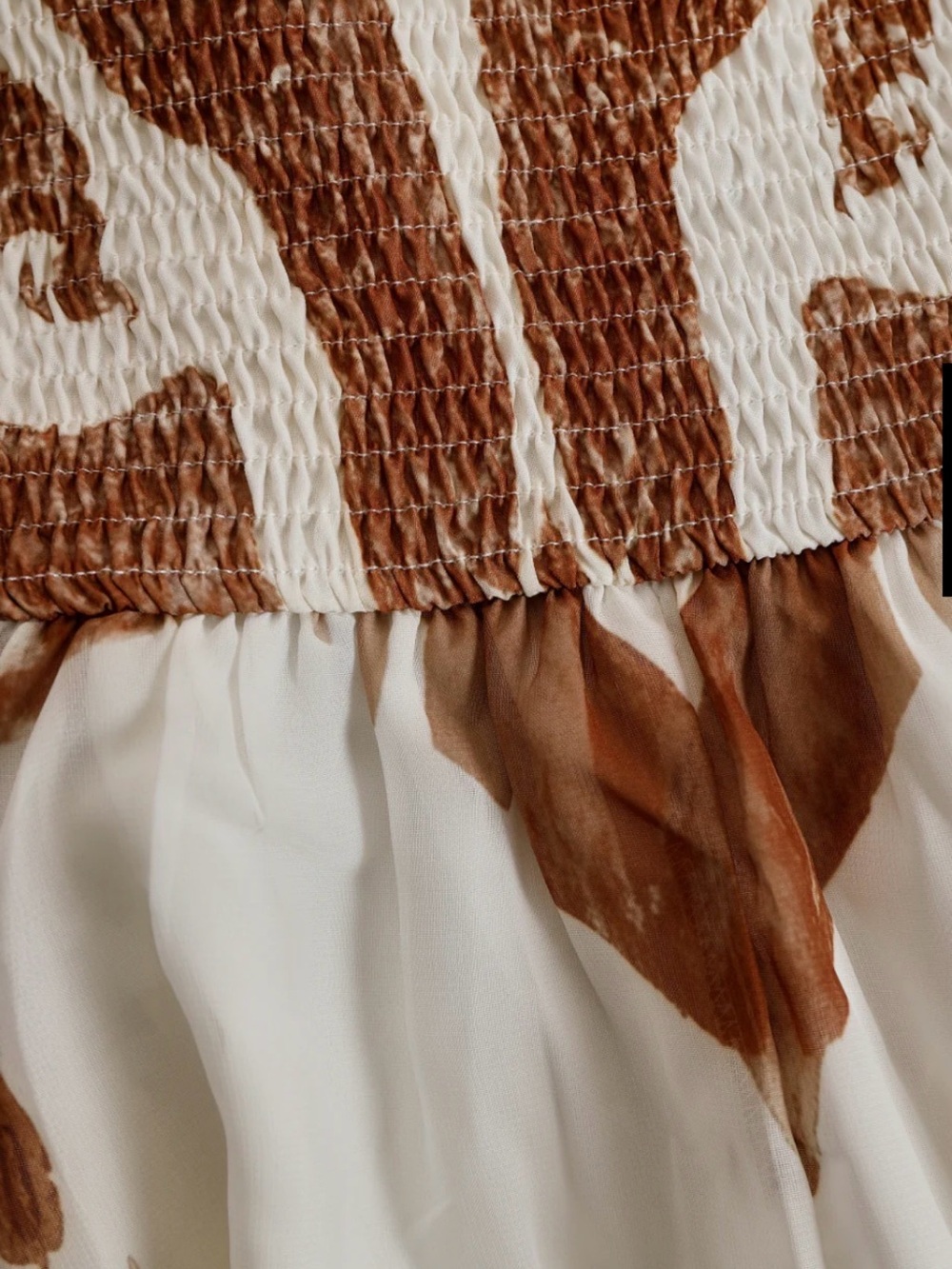 Boho Halter Maxi Dress in Ivory and Brown - Picture 6 of 10